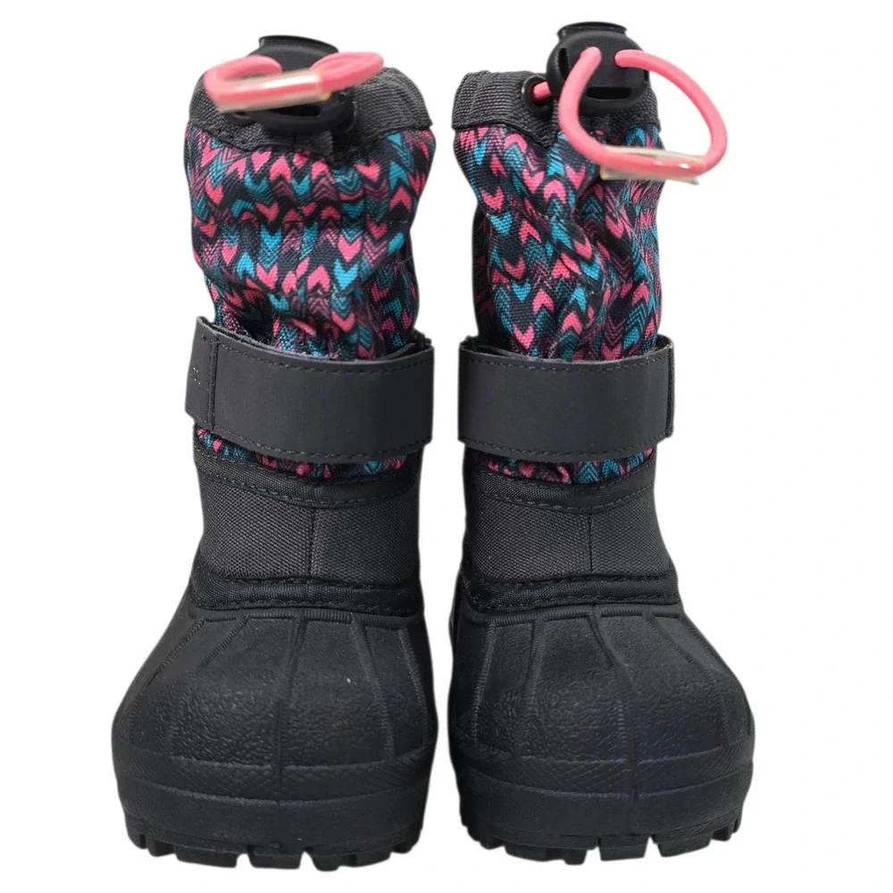 Columbia Kids Waterproof Winter Snow Boots Pink Teal Zig Zag Girls Size 6